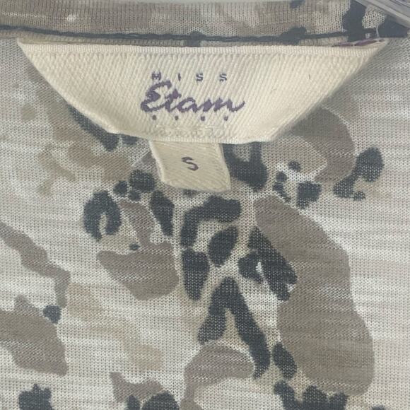 Miss Etam Brown Animal Print Long Sleeve Mini Dress/Top Size Small - Picture 6 of 10